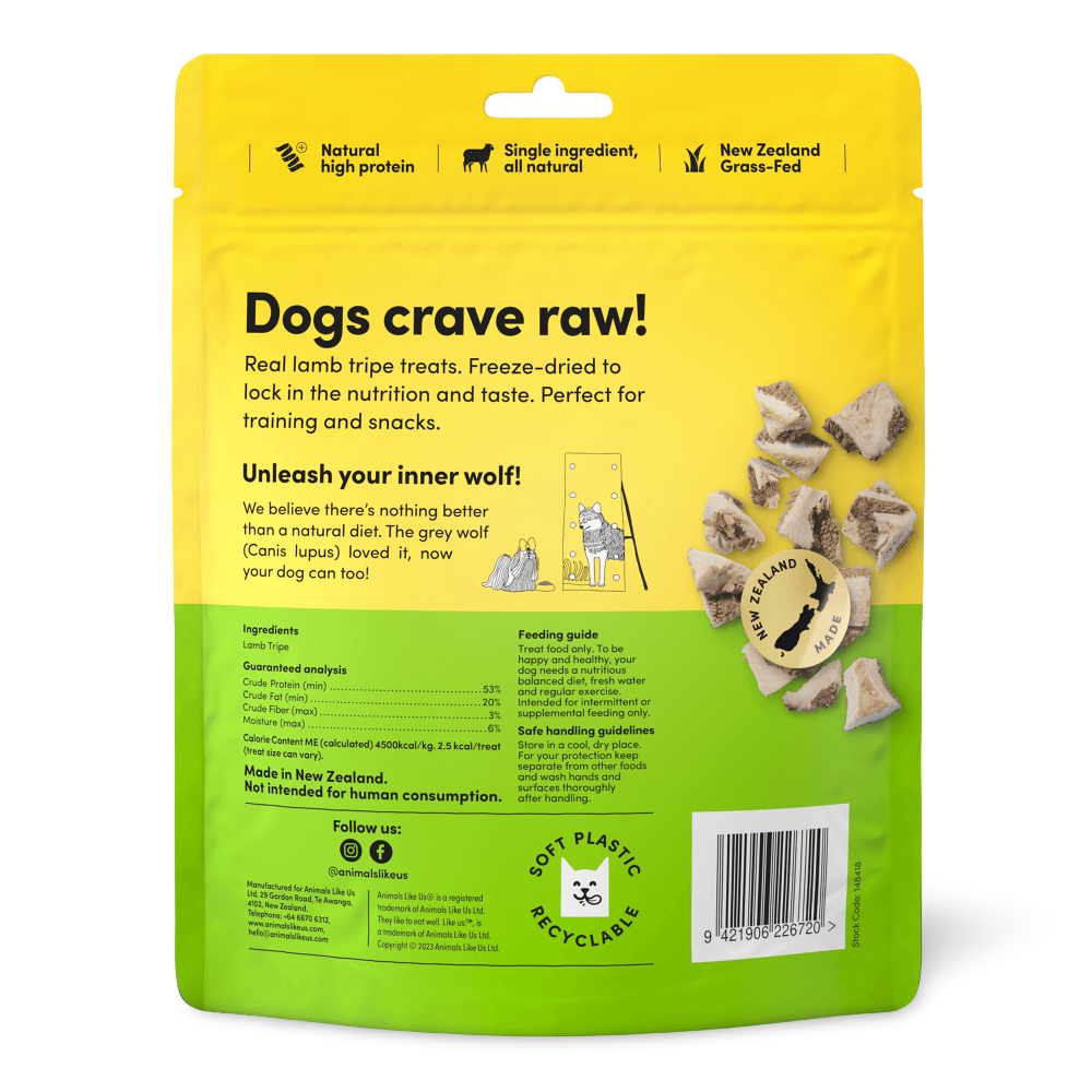 Grass Fed Lamb Tripe Freeze Dried Raw Dog Treats 2 Grass Fed Lamb Tripe Freeze Dried Raw Dog Treats