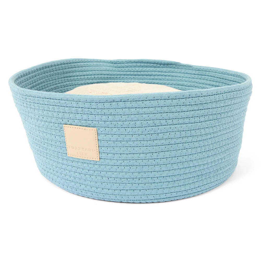 Life Rope Basket Cat Bed in French Blue 1 Life Rope Basket Cat Bed in French Blue
