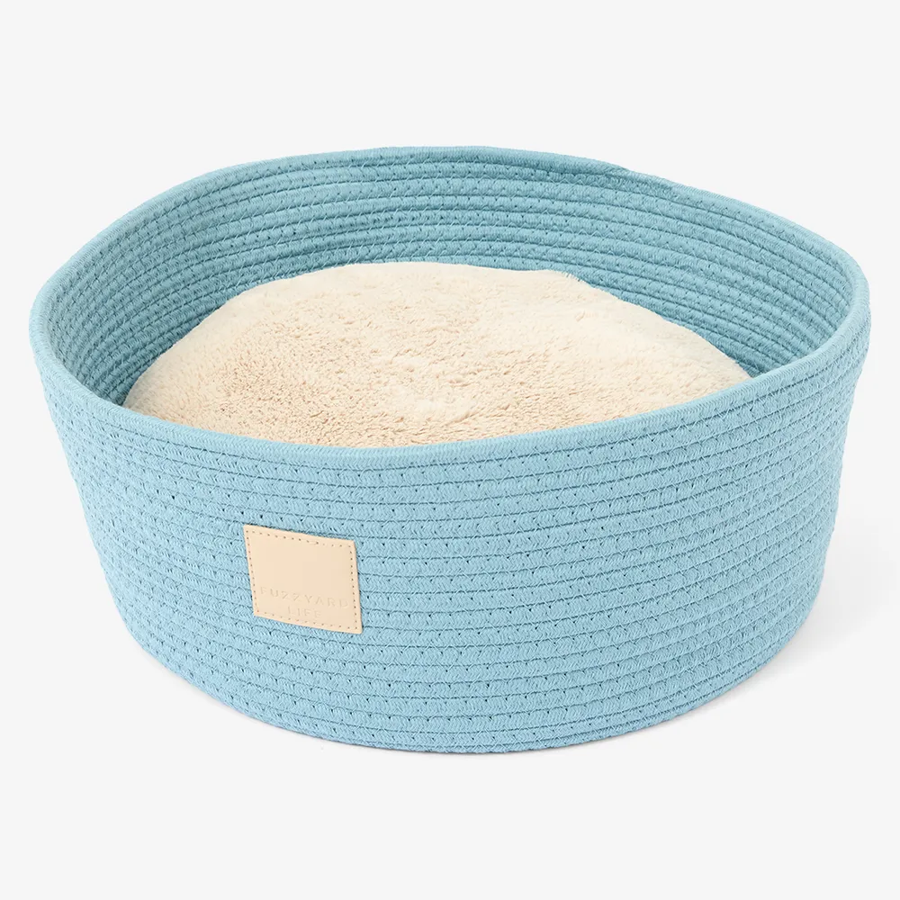Life Rope Basket Cat Bed in French Blue 2 Life Rope Basket Cat Bed in French Blue
