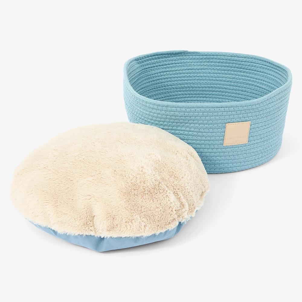 Life Rope Basket Cat Bed in French Blue 3 Life Rope Basket Cat Bed in French Blue