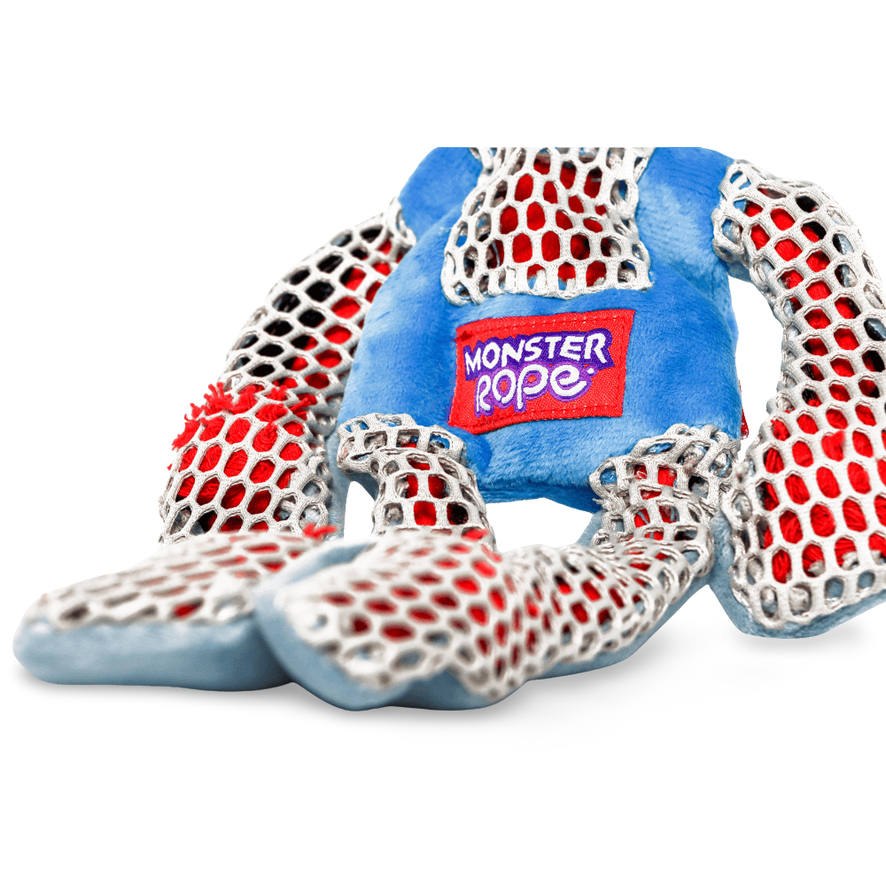 Monster Rope Squeaker Blue 6 Monster Rope Squeaker Blue