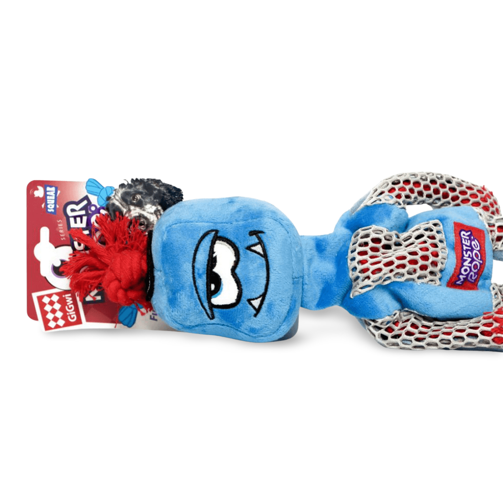 Monster Rope Squeaker Blue 7 Monster Rope Squeaker Blue