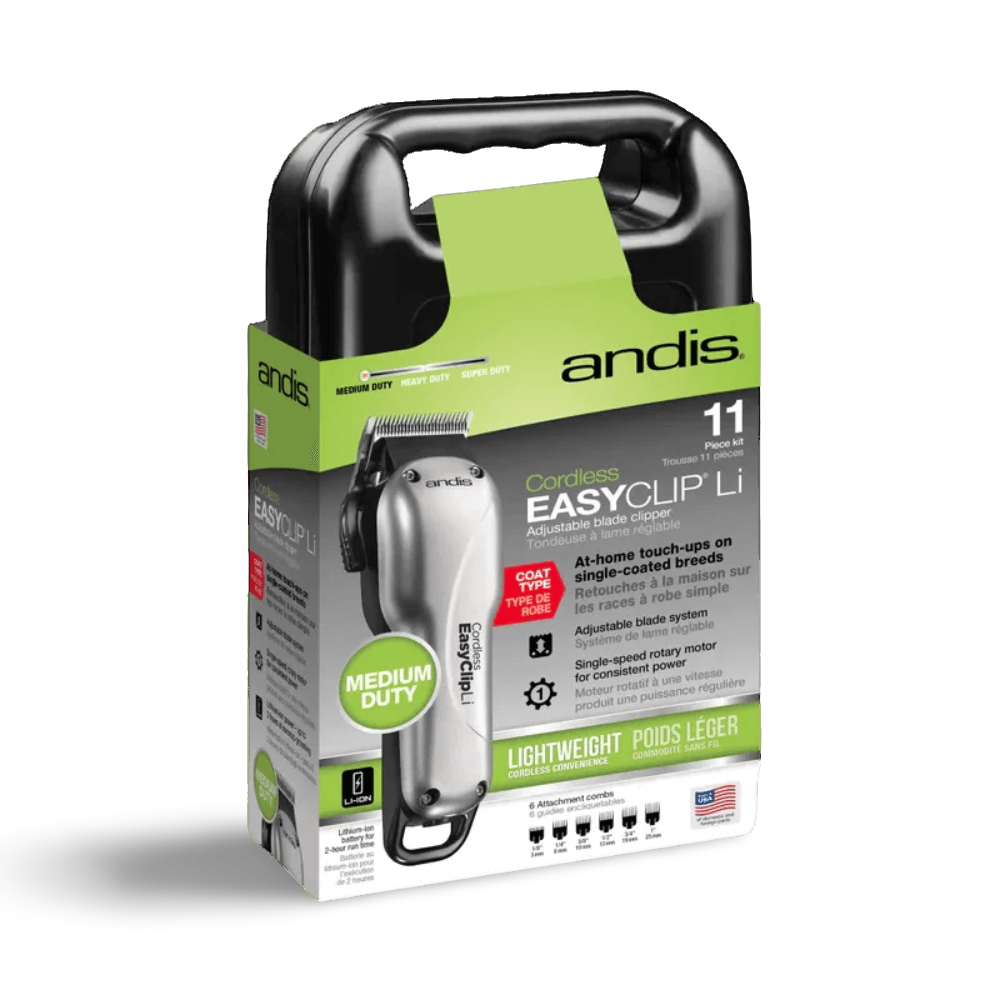 Easy Clip Li Cordless Pet Grooming Clipper Silver Medium Duty