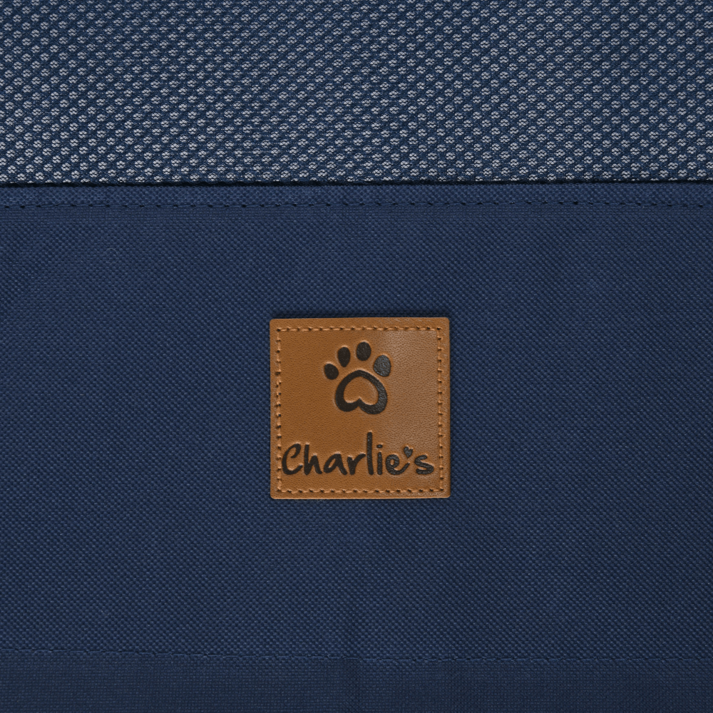 Elevated Trampoline Bolster Dog Sofa Bed in Blue 4 Elevated Trampoline Bolster Dog Sofa Bed in Blue