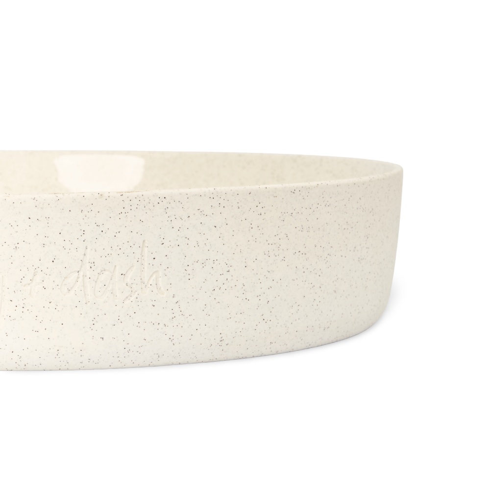Dog Outdoor Water Bowl Milk Speckle 2 Dog Outdoor Water Bowl Milk Speckle