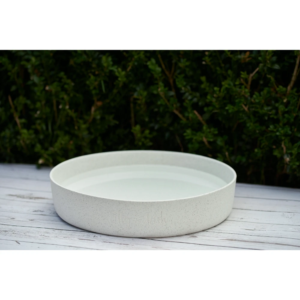 Dog Outdoor Water Bowl Milk Speckle 7 Dog Outdoor Water Bowl Milk Speckle