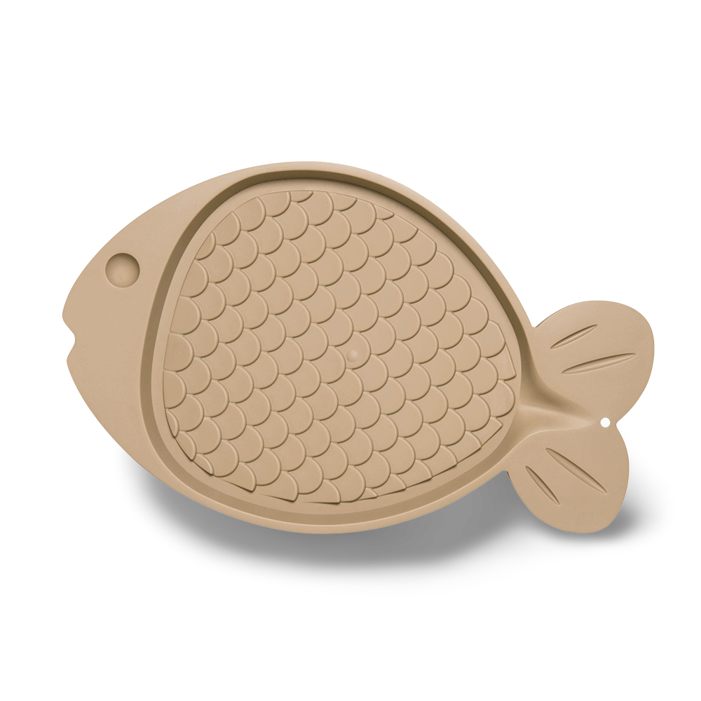 Bella Spill Proof Fish Shaped Cat Mat Tan