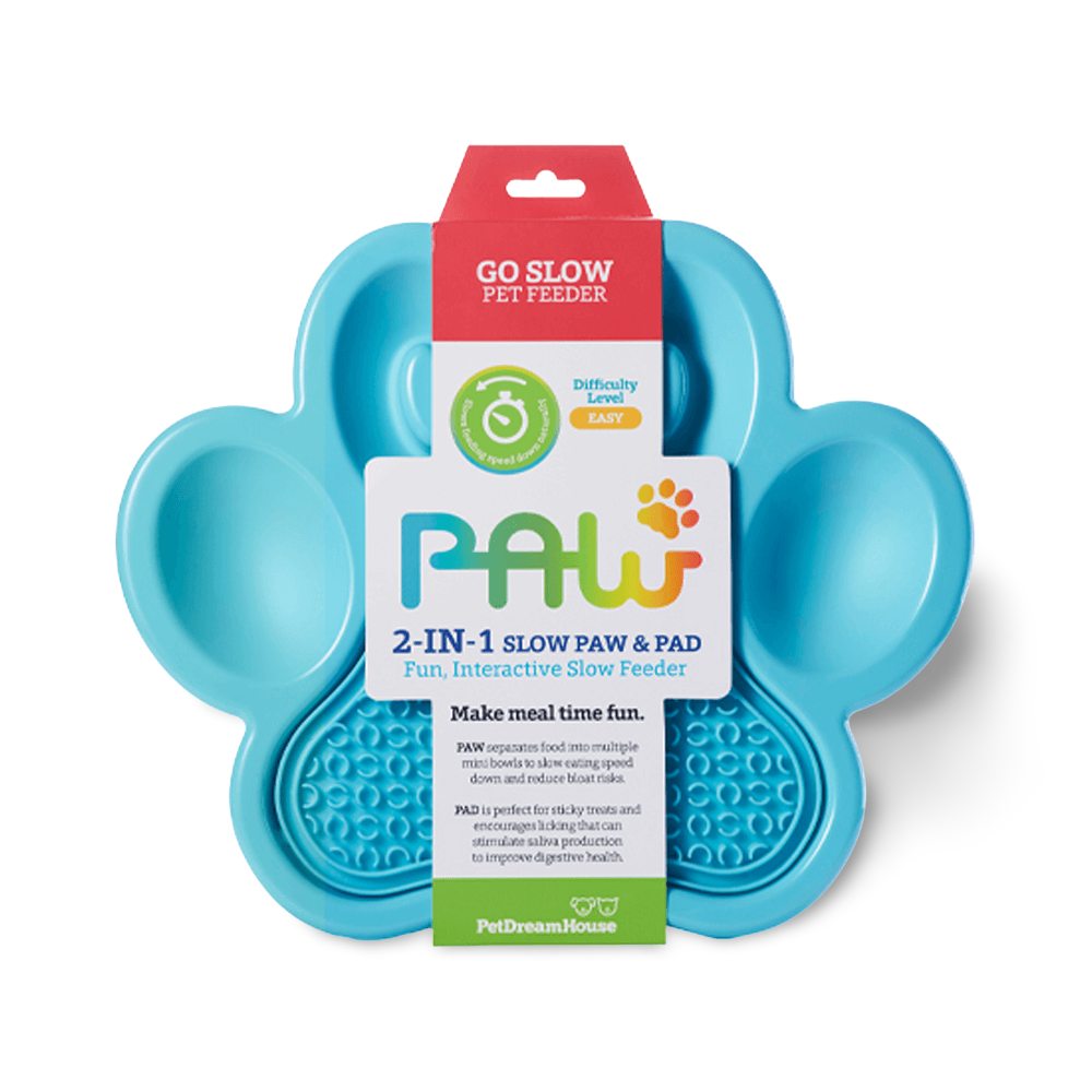 Paw 2 In 1 Slow Feeder Bowl Lick Pad Combo Blue 1 Paw 2 In 1 Slow Feeder Bowl Lick Pad Combo Blue