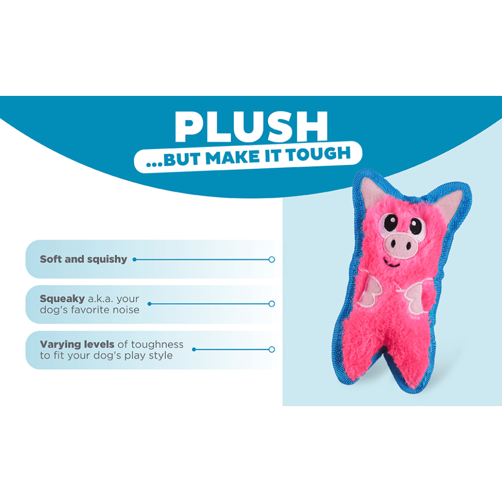 Durablez Pig Plush Dog Toy 10 Durablez Pig Plush Dog Toy