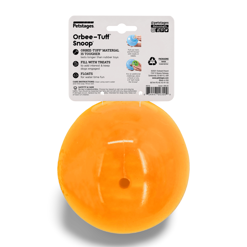 Orbee Tuff Snoop Interactive Dog Toy Orange 4 Orbee Tuff Snoop Interactive Dog Toy Orange