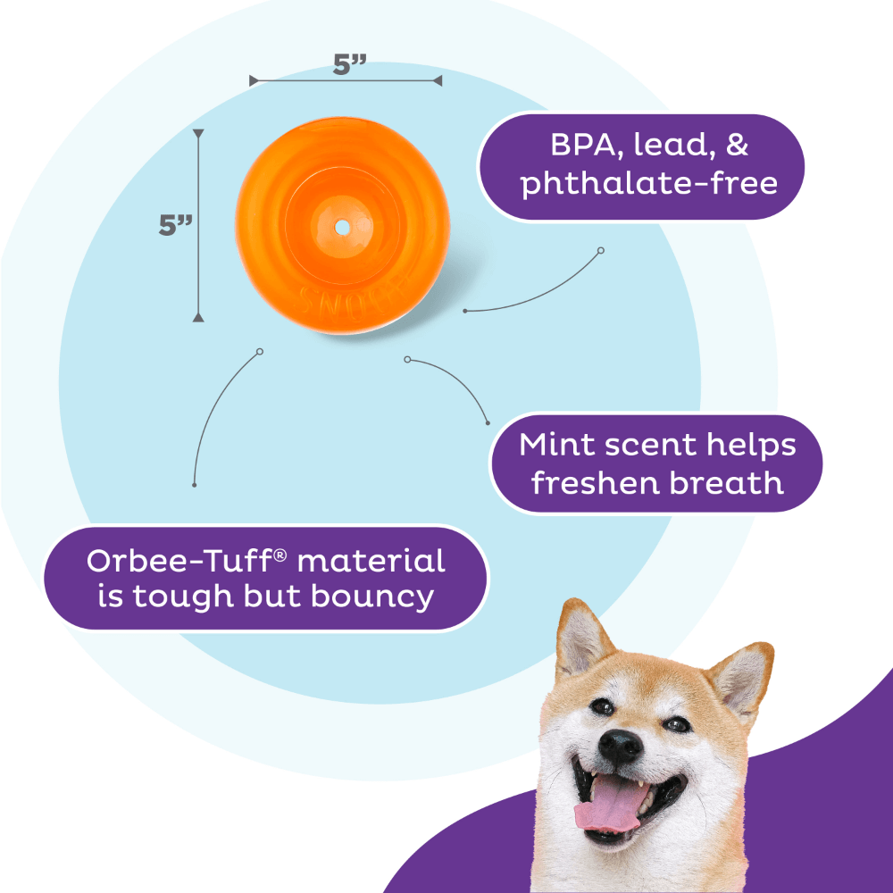 Orbee Tuff Snoop Interactive Dog Toy Orange 5 Orbee Tuff Snoop Interactive Dog Toy Orange