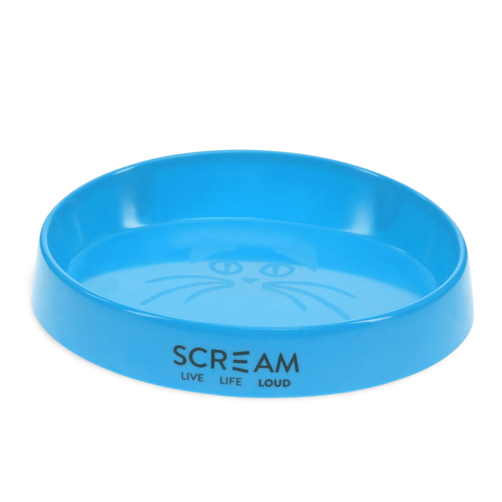 Oval Cat Bowl Loud Blue