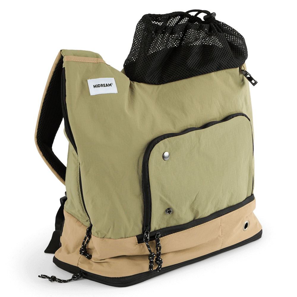 Shoulder Strap Pet Bag With Back Support Strap Sage