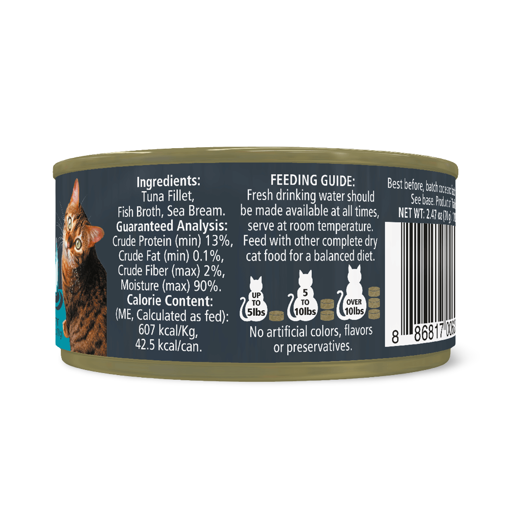 Natural Wet Cat Food Tuna Fillet With Sea Bream In Broth 2 Natural Wet Cat Food Tuna Fillet With Sea Bream In Broth