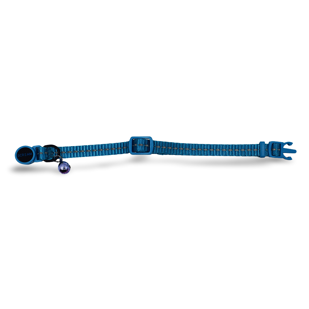 Reflective Adjustable Nylon Cat Collar Loud Blue