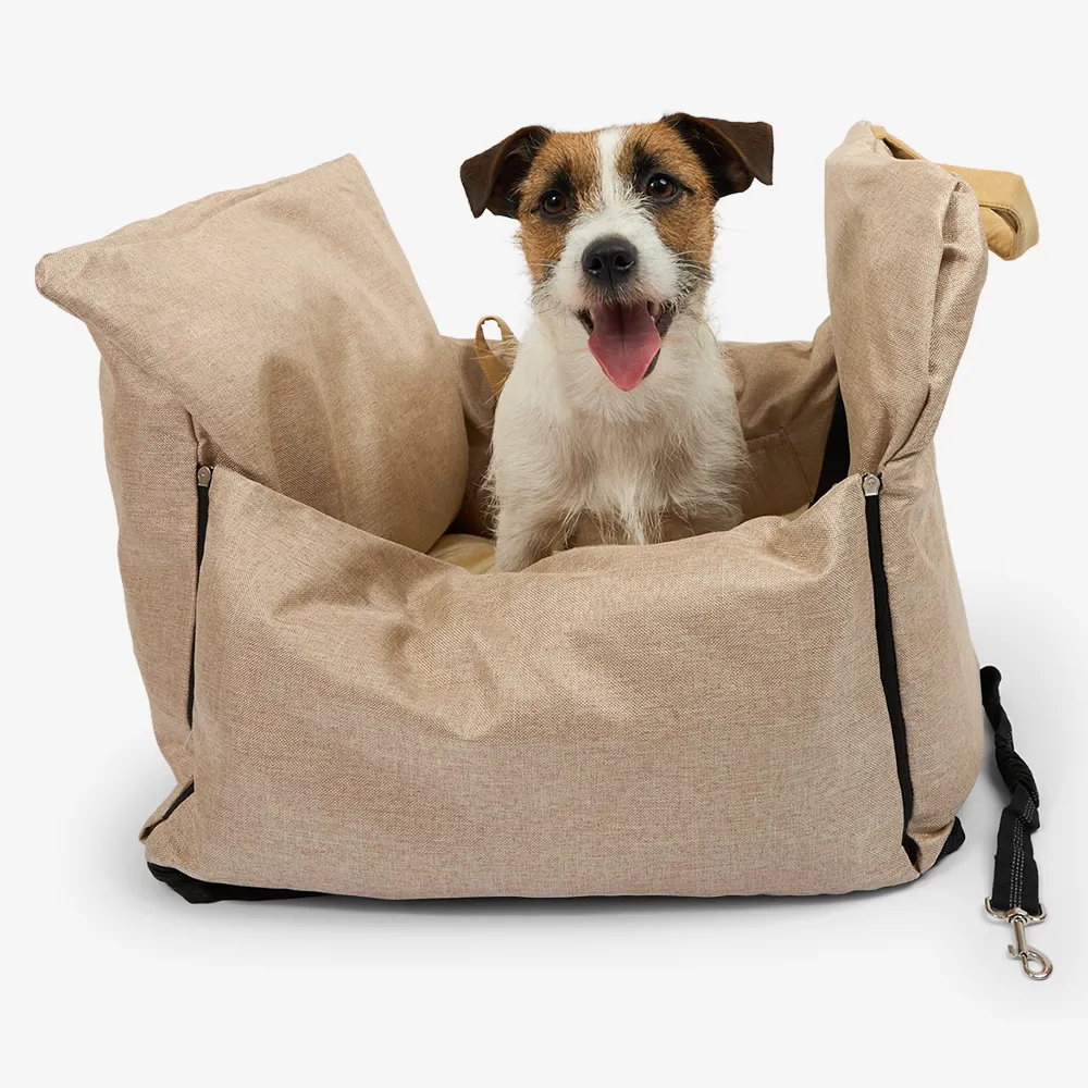 Dog Travel Car Seat Bed Silk White