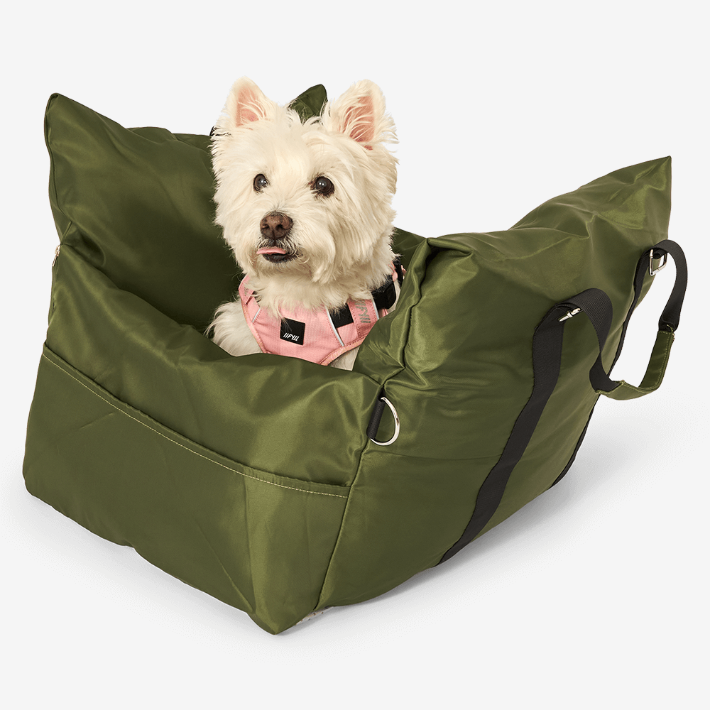 Dog Waterproof Travel Car Seat Bed Khaki