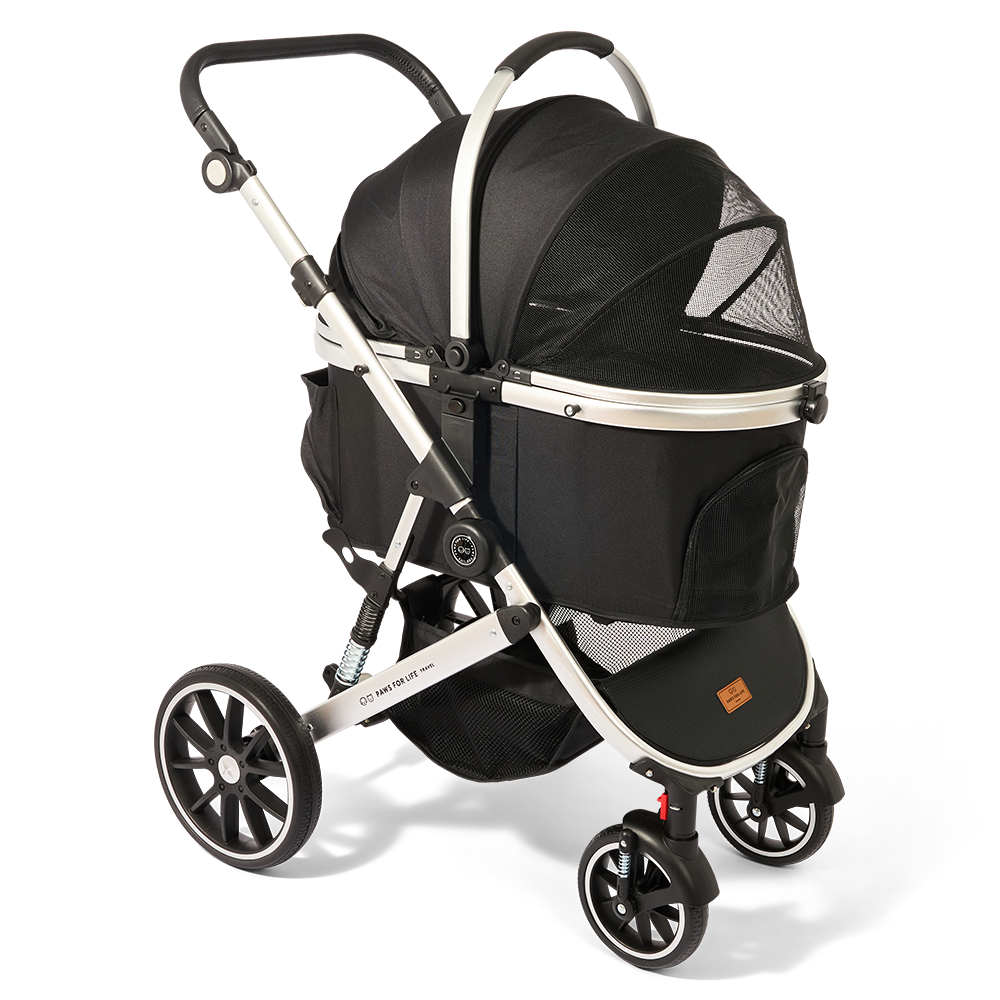 Foldable Pet Stroller Black 1 Foldable Pet Stroller Black