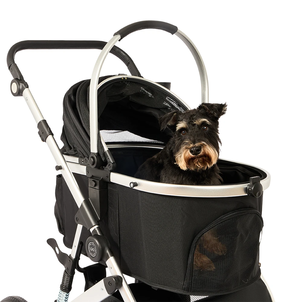 Foldable Pet Stroller Black 2 Foldable Pet Stroller Black
