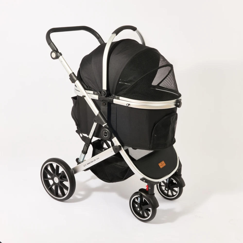 Foldable Pet Stroller Black 3 Foldable Pet Stroller Black
