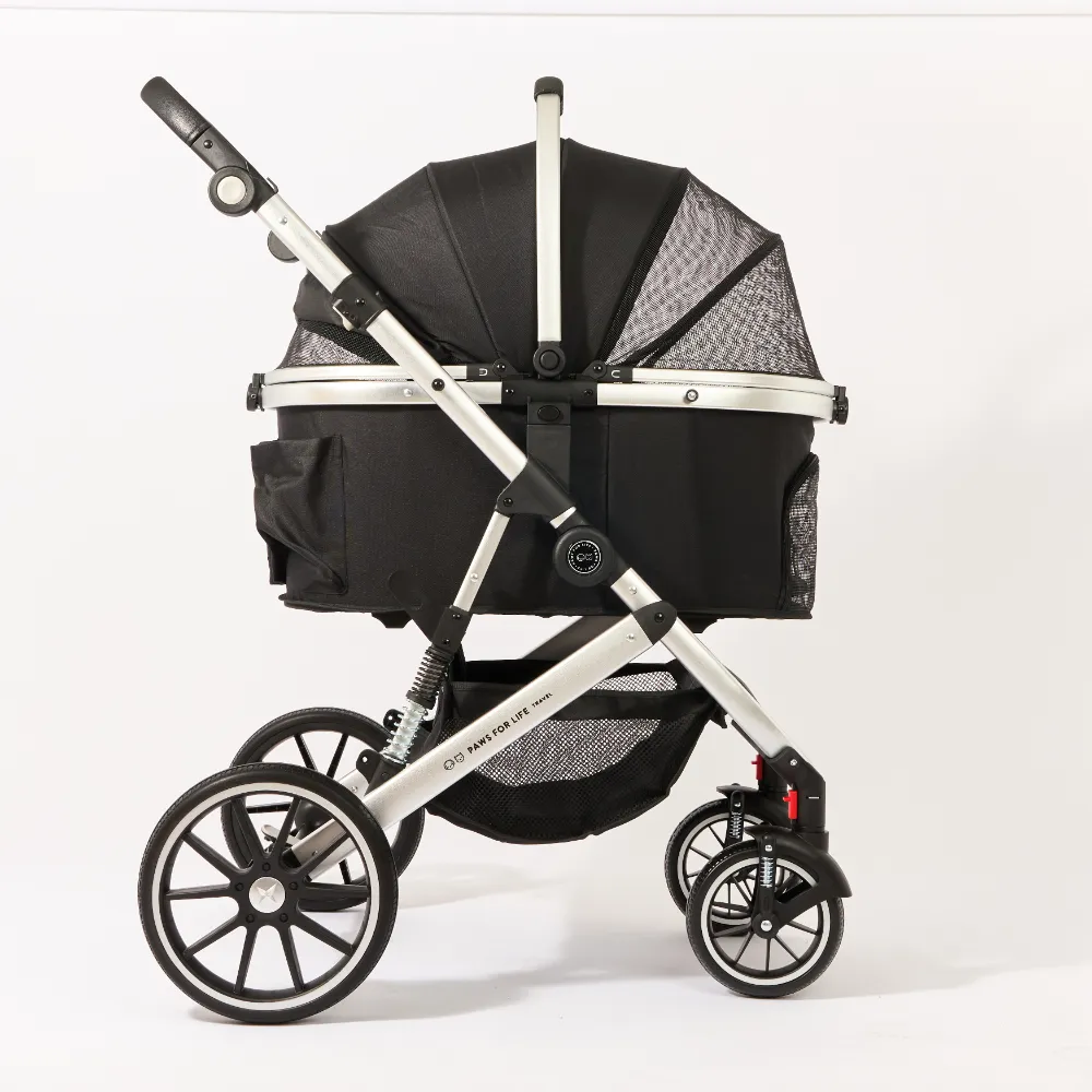 Foldable Pet Stroller Black 8 Foldable Pet Stroller Black
