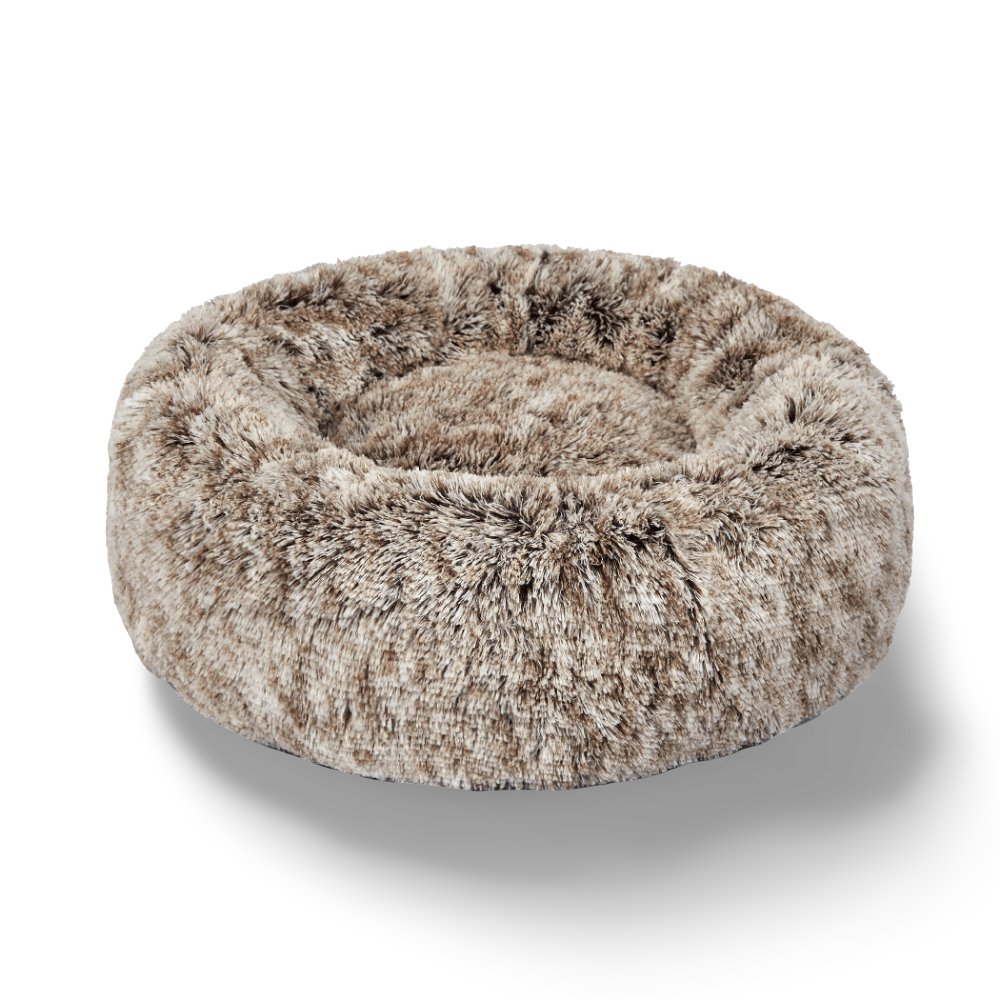 Plush Donut Calming Pet Bed Brown 1 Plush Donut Calming Pet Bed Brown