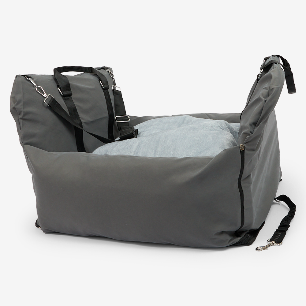 Dog Travel Car Seat Bed Silk Charcoal