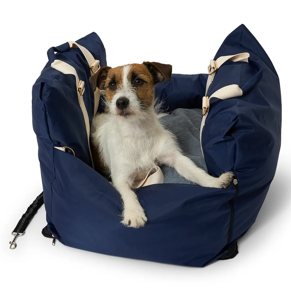 Dog Waterproof Travel Car Seat Bed Navy