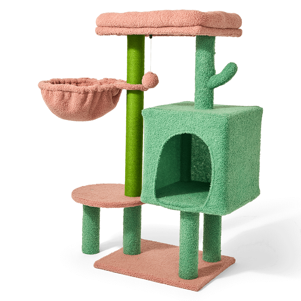 Cat Scratching Tree Pink And Green