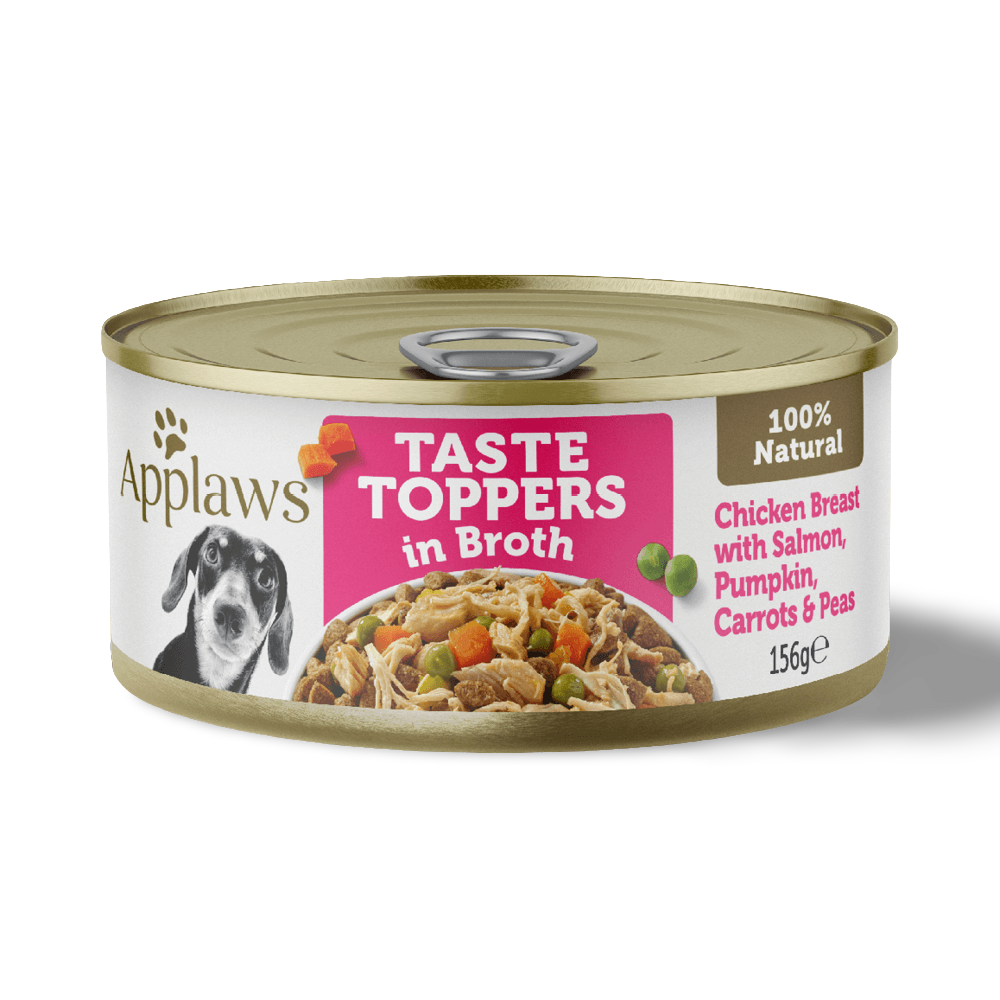 Taste Toppers Wet Dog Food Chicken Breast With Salmon And Veggies In Broth Tin 1 Taste Toppers Wet Dog Food Chicken Breast With Salmon And Veggies In Broth Tin