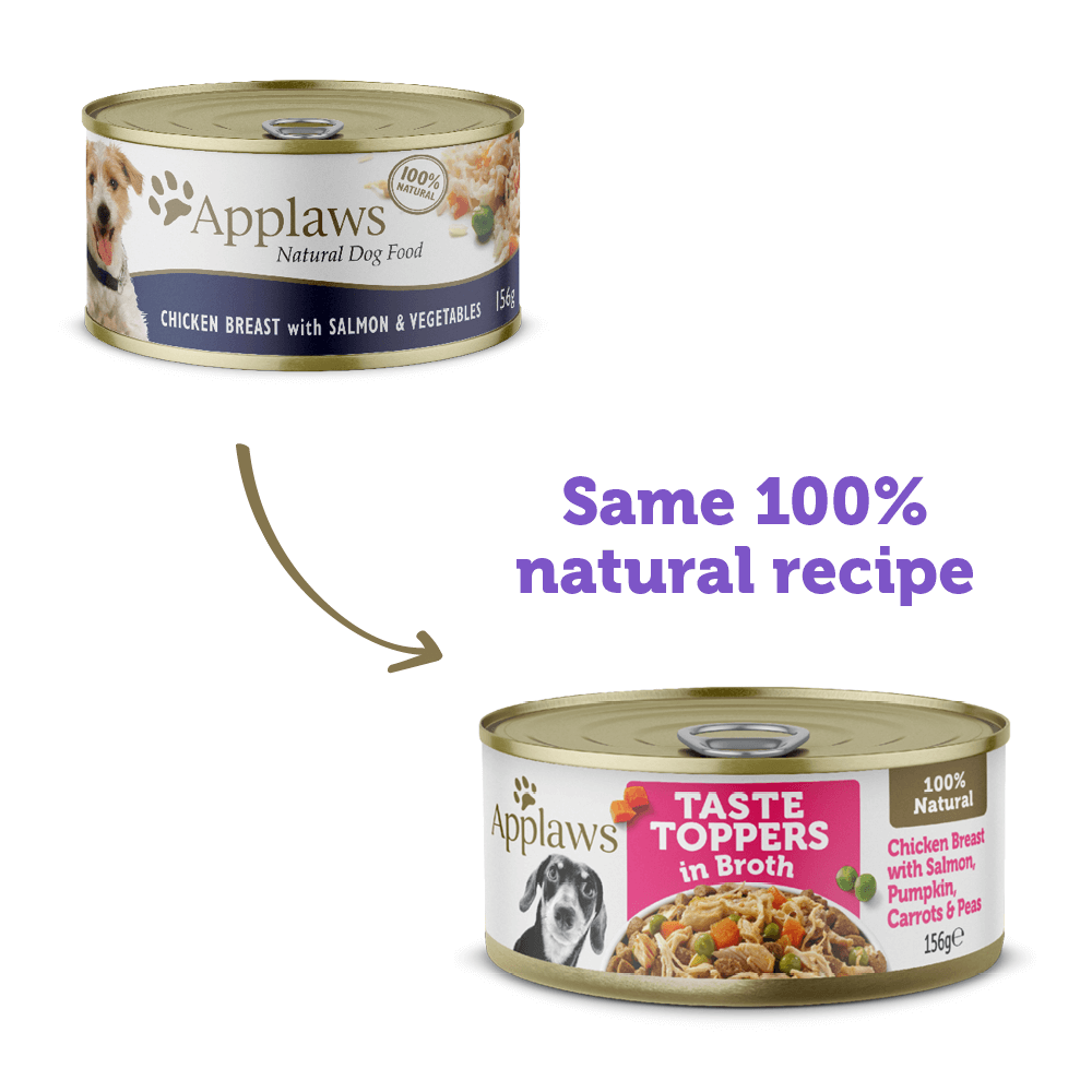 Taste Toppers Wet Dog Food Chicken Breast With Salmon And Veggies In Broth Tin 3 Taste Toppers Wet Dog Food Chicken Breast With Salmon And Veggies In Broth Tin
