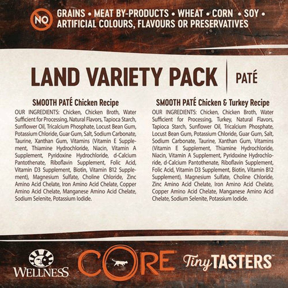 Core Tiny Tasters Poultry Pate Variety Pack Wet Cat Food 7 Core Tiny Tasters Poultry Pate Variety Pack Wet Cat Food