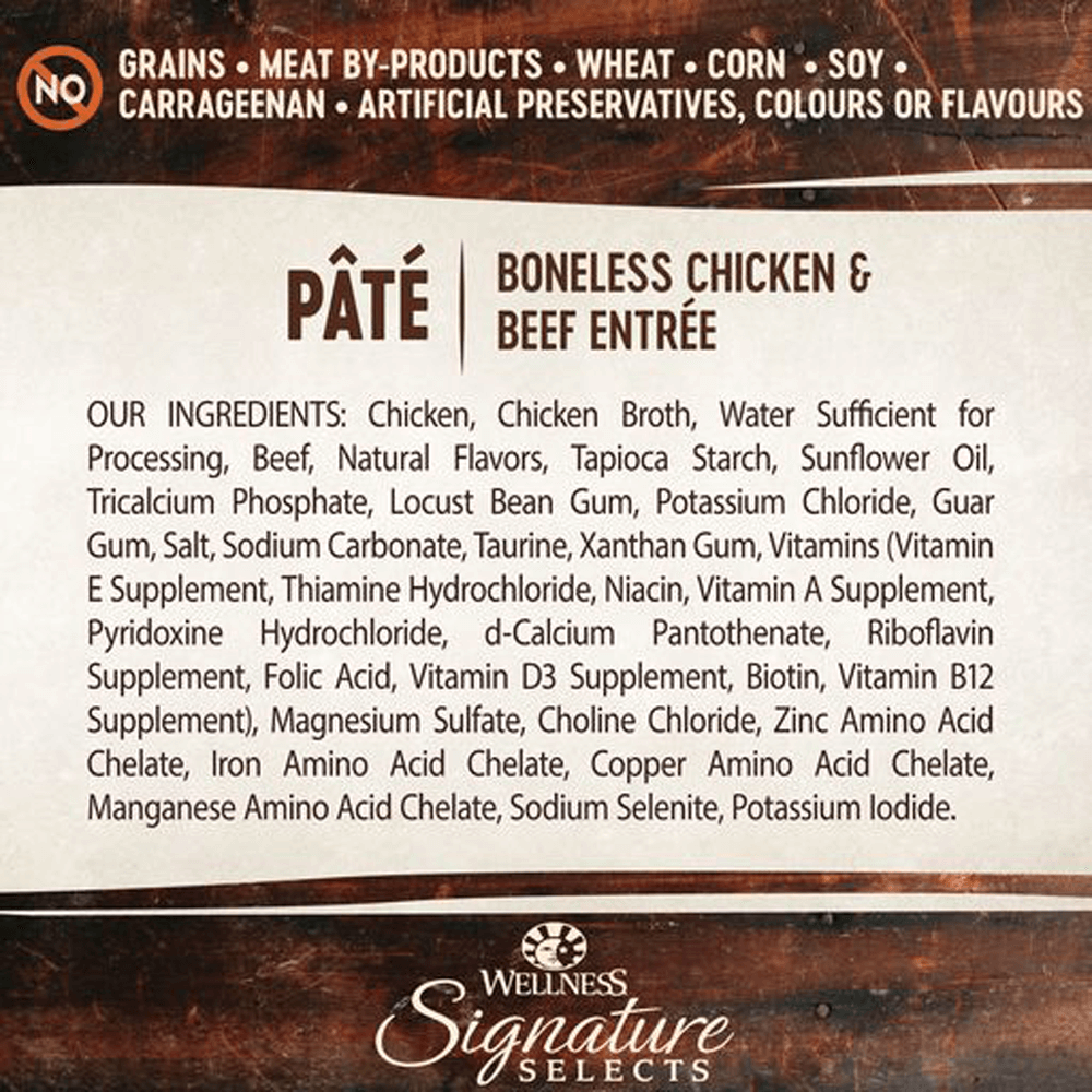 Signature Selects Pate Boneless Chicken And Beef Entree Wet Cat Food 8 Signature Selects Pate Boneless Chicken And Beef Entree Wet Cat Food