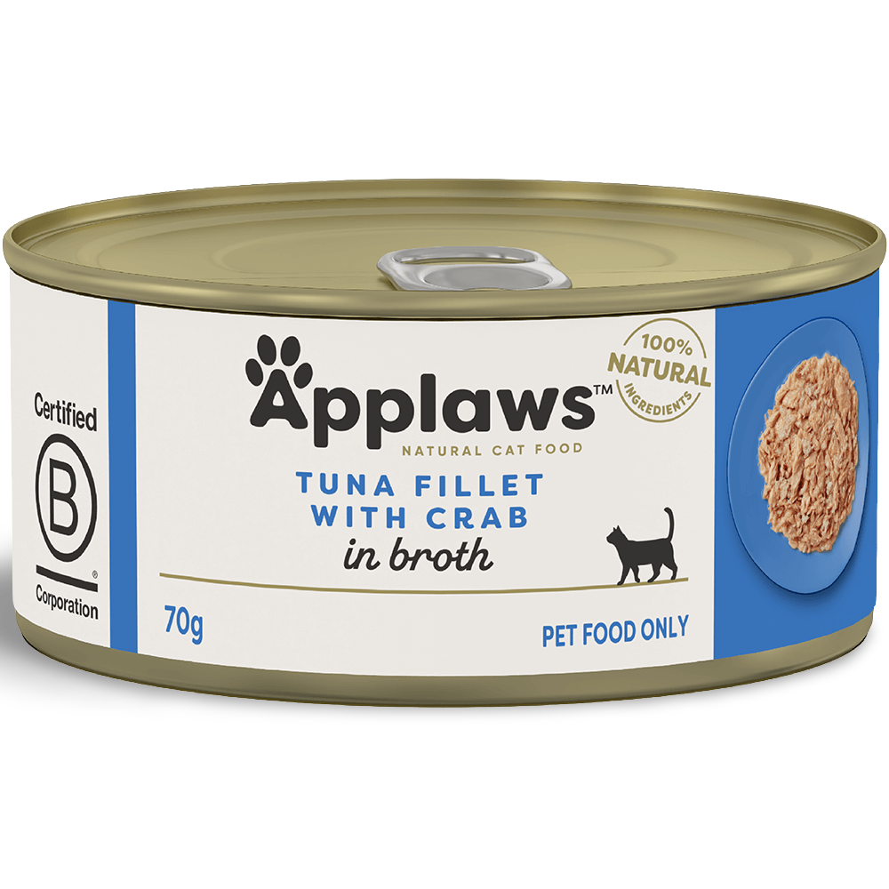 Wet Cat Food Adult Tuna Fillet With Crab Tin