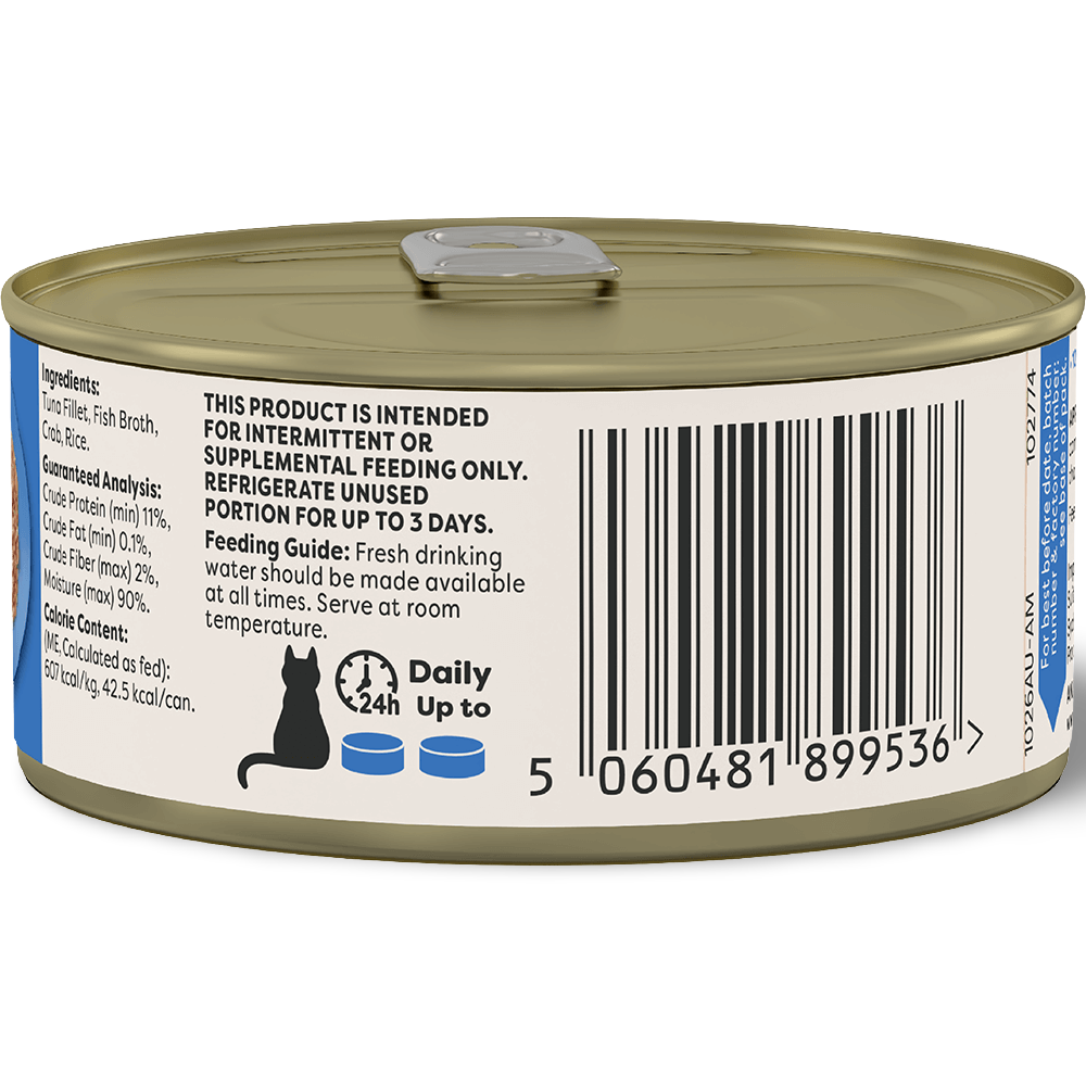 Wet Cat Food Adult Tuna Fillet With Crab Tin 2 Wet Cat Food Adult Tuna Fillet With Crab Tin