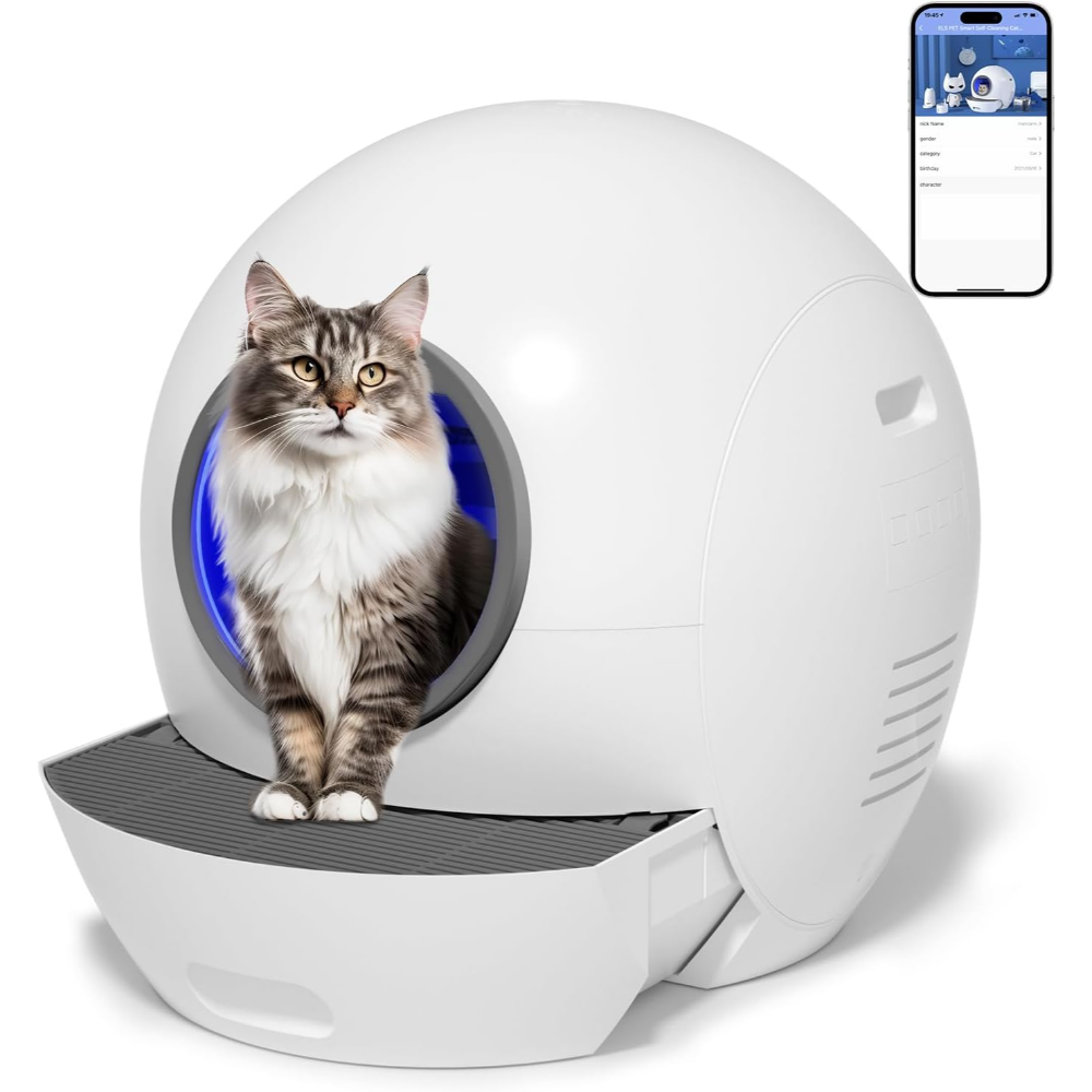 All Fur You Automatic Smart App Self Cleaning Cat Litter Box Toilet