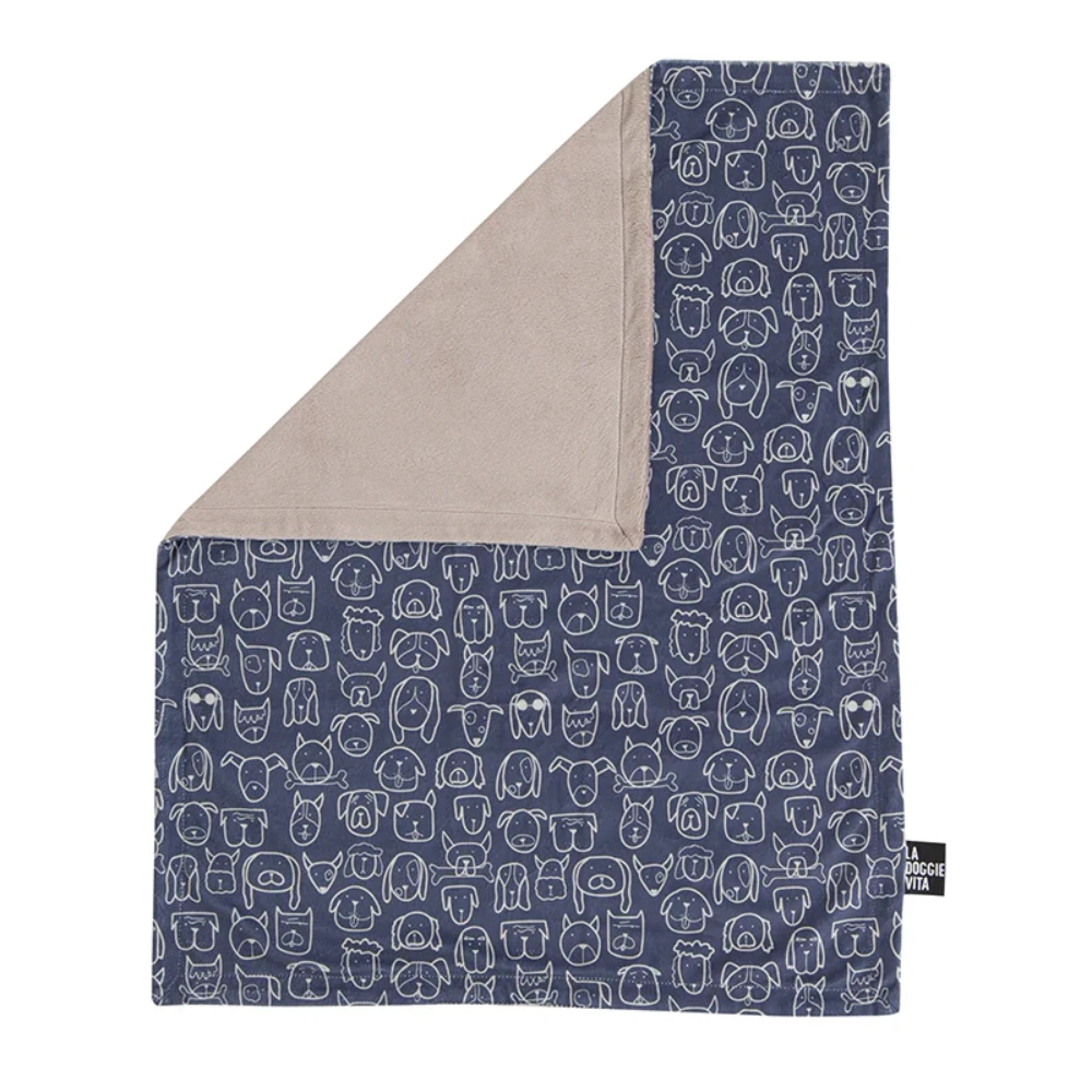La Doggie Vita Blanket Plush Dog Central Indigo 1 La Doggie Vita Blanket Plush Dog Central Indigo