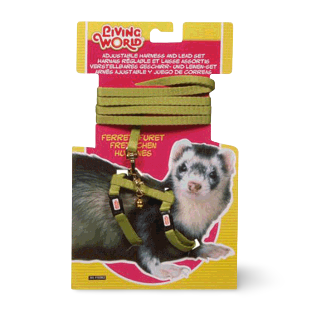 Living World Ferret Harness Lead Set Green