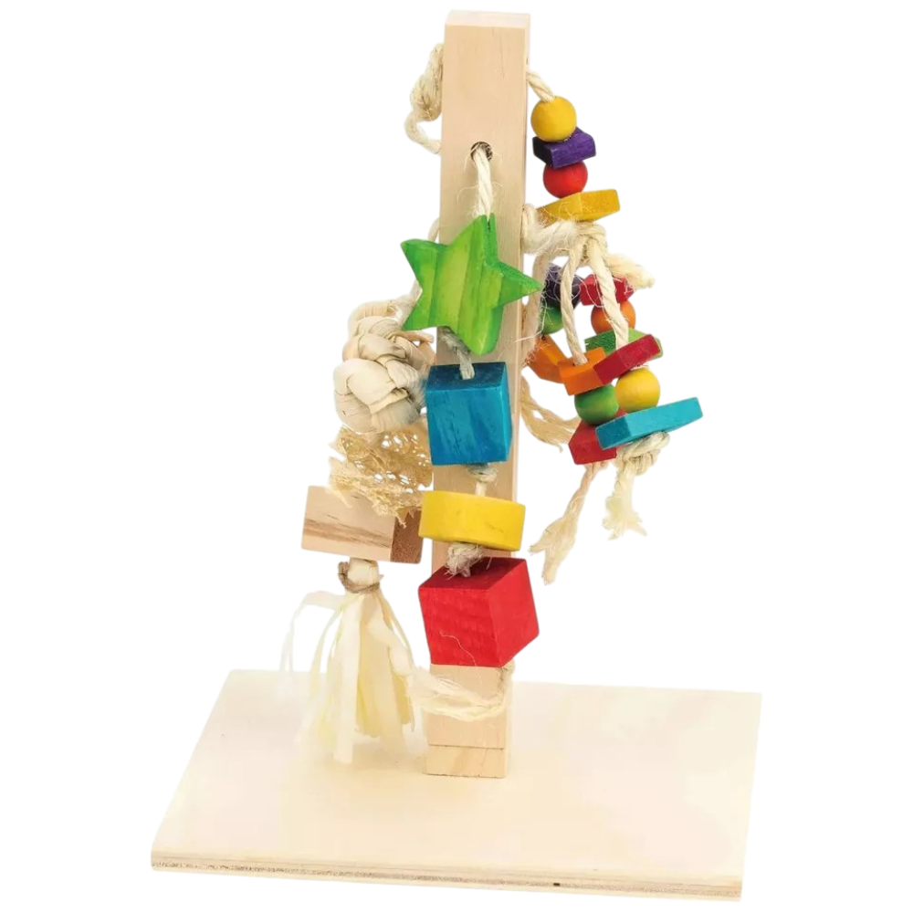 Veggie Patch Chew Tree Small Animal Wood Click Sisal Toy