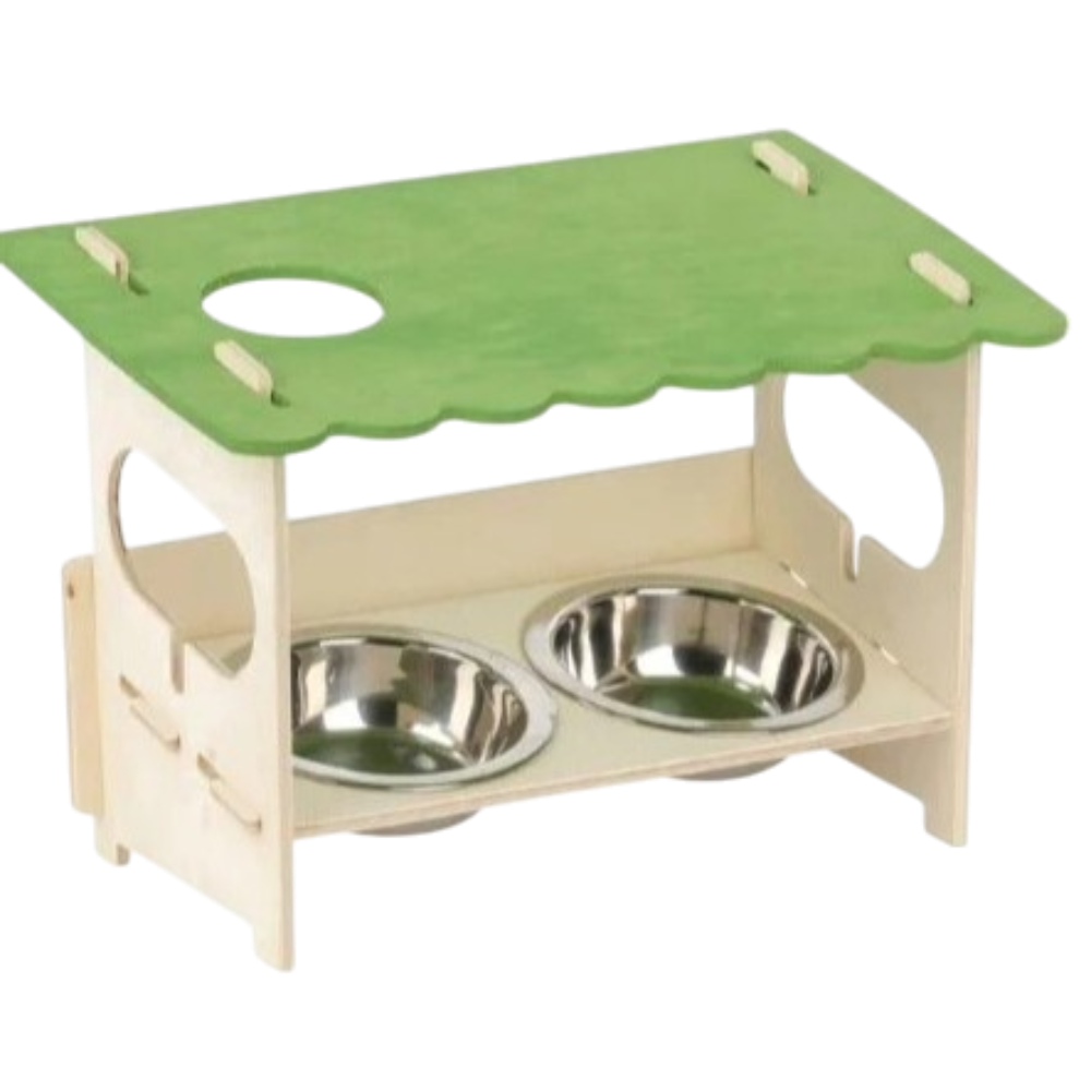 Veggie Patch Snack Bar With Double Bowls For Small Animals