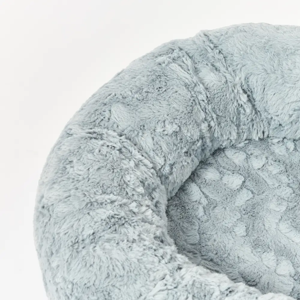 Donut Bolster Pet Bed Brushed Fleece Grey 3 Donut Bolster Pet Bed Brushed Fleece Grey